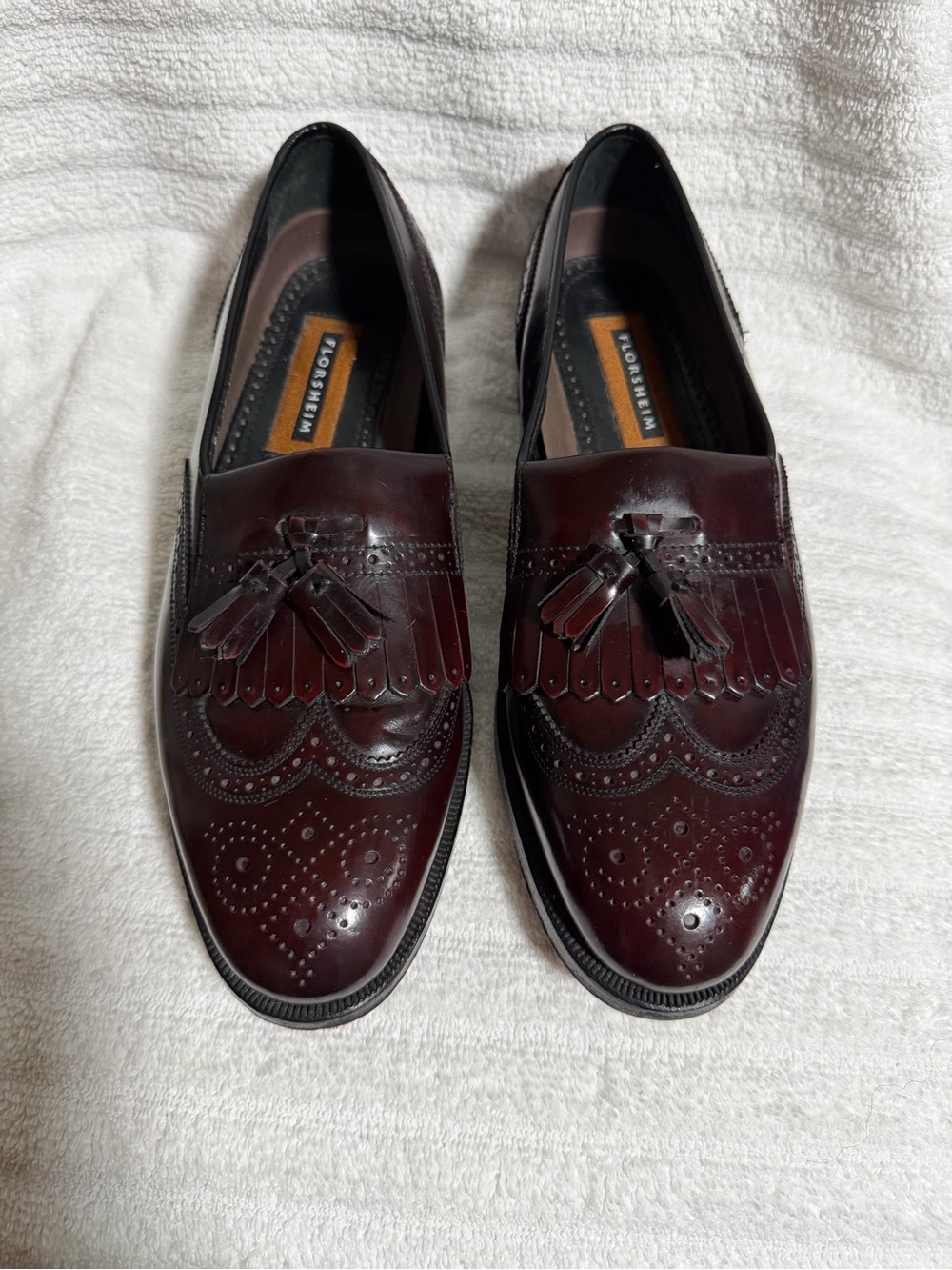 Florsheim Men’s Burgundy Brown Tassel Kiltie Loafers 8.5D